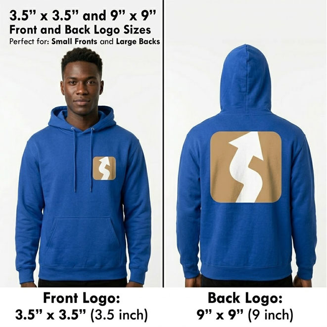 DTF – Small Front and Full Back Hoodie