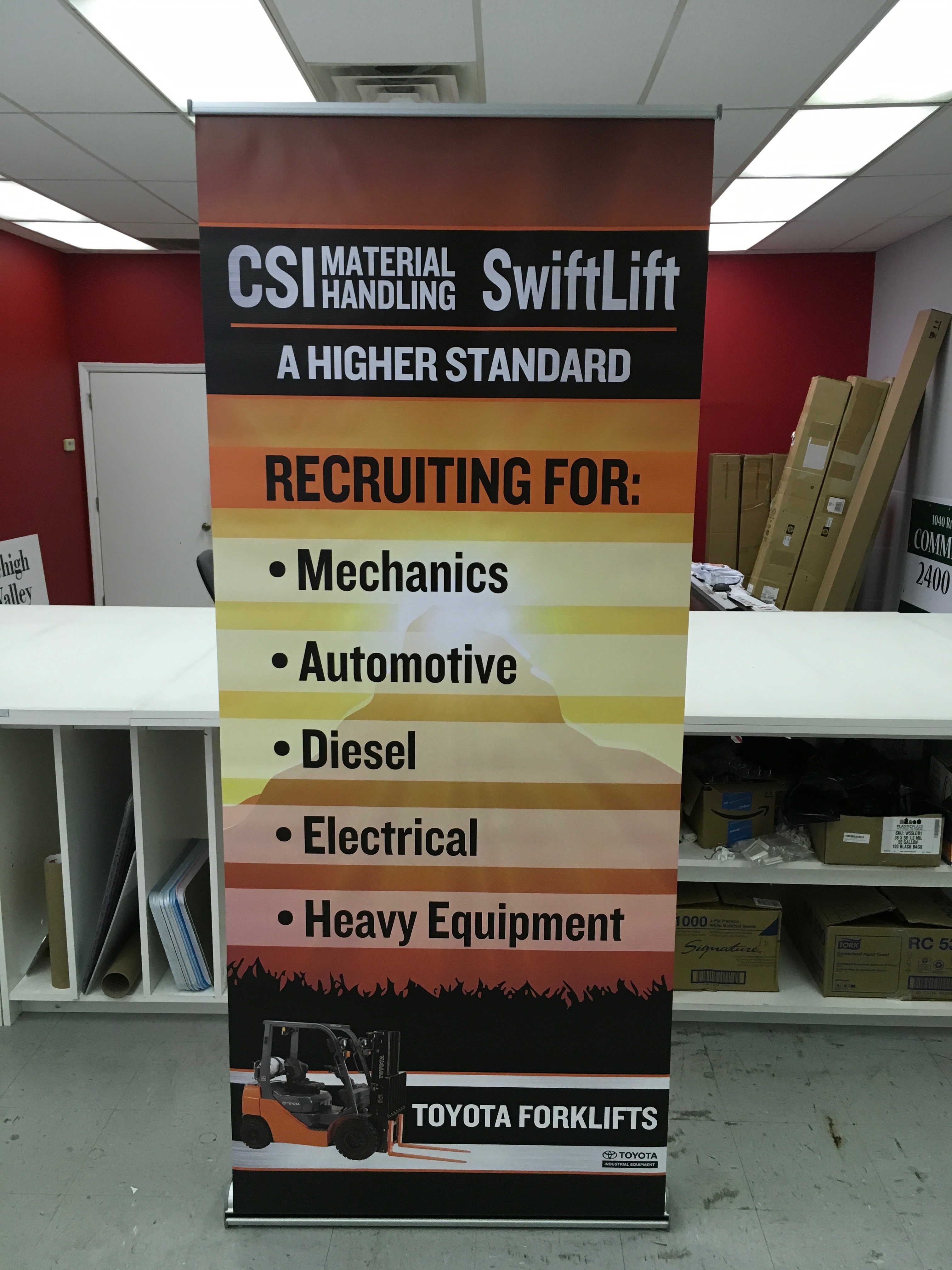 CSI Material Handling Retractable Banner — Signs & Banners